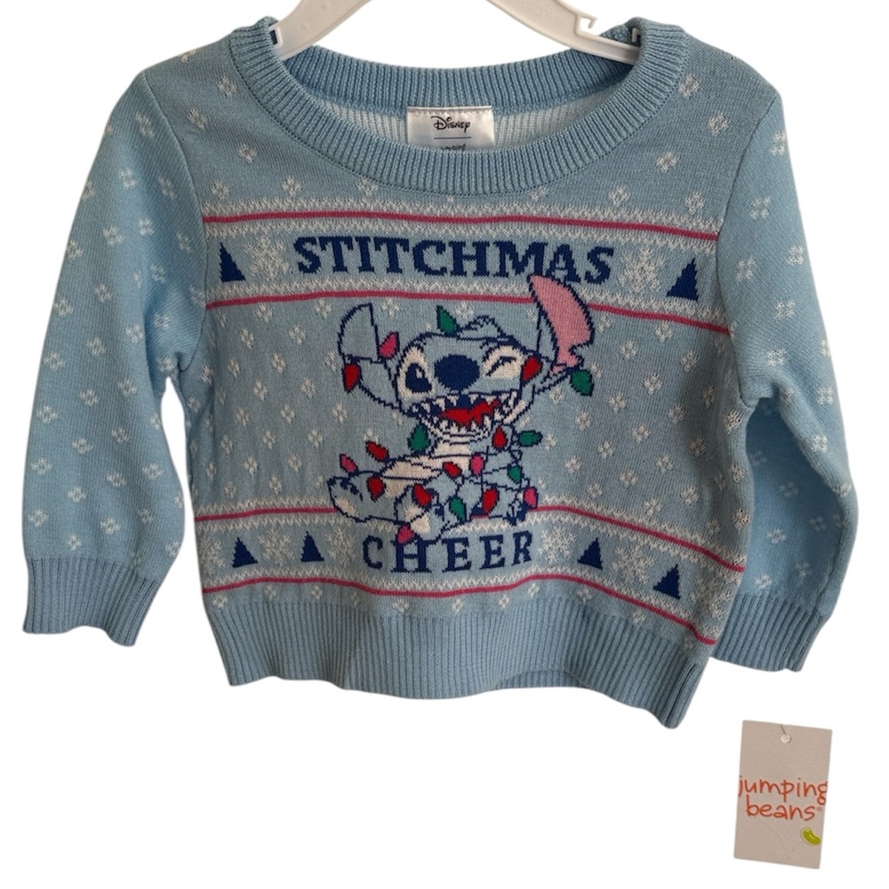 🖤 NWT Disney Jumping Beans Stitchmas Cheer Christmas Sweater